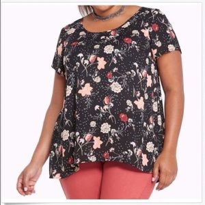 Torrid 3x Georgette Pleated Back Blouse